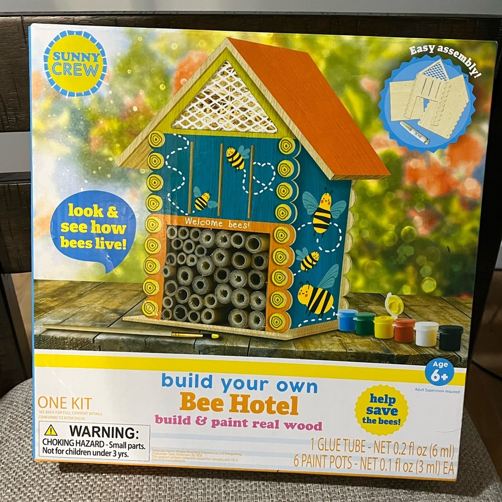 Build Your Own Bee Hotel Kit - Blue and Orange